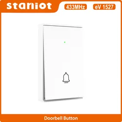 Staniot 433MHz Welcome Intelligent Wireless Doorbell Smart Door Bell Button with Battery for Home Burglar Security Alarm System