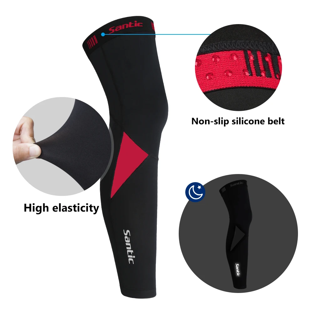 Santic Cycling Leg Warmers MTB Bike Bicycle Leggings Running Warm Cycle Basketball winter Sports Tights Asian size K8ME023