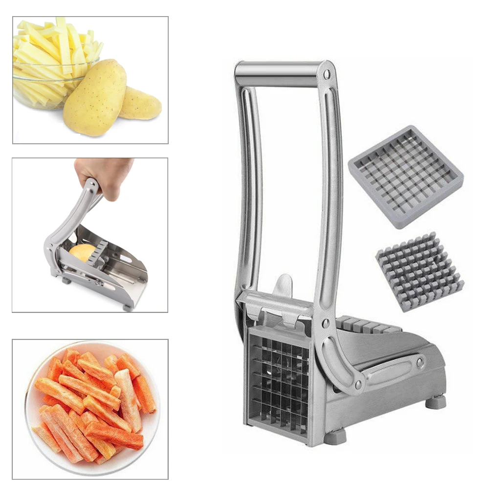 

2 Blades Stainless Steel Home French Fries Potato Chips Strip Slicer Cutter Chopper Cooking Tools kitchen knives Accessories