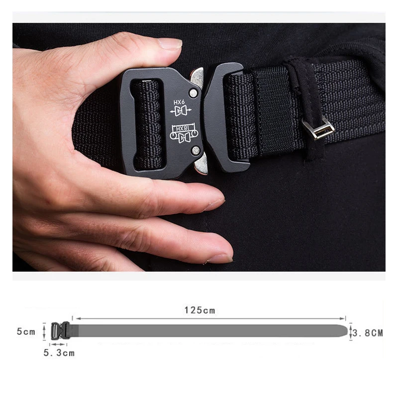 HSSEE Retro Tactical Belt for Men Metal Buckle Quick Release Police Military Army Belt Tight Nylon Outdoor Casual Belt Male Gift view 4