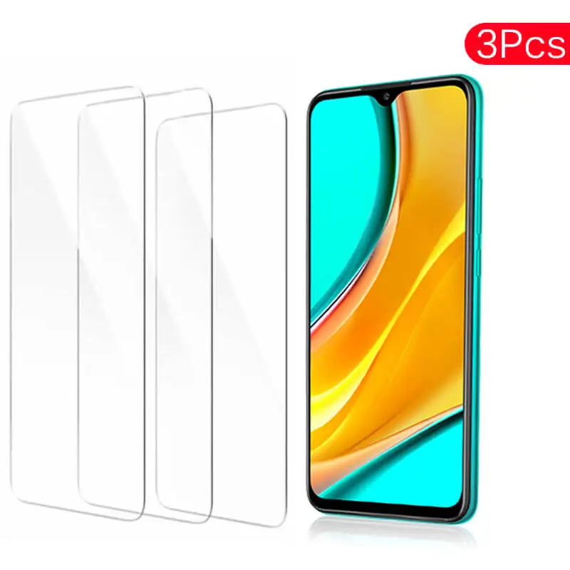 3Pcs Protective Glass on For Xiaomi Redmi 9 Glass Screen Protector Xioami Xiomi Redmy 9 M2004J19AG Redmi9 Shockproof Phone Films