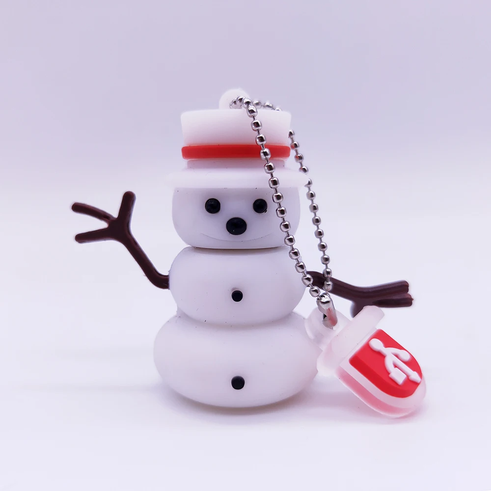 Kerst Sneeuwpop Usb Flash Drive Memoria Usb Stick Pendrive Memory Stick 4Gb 8Gb 16Gb 32Gb 64gb 128Gb Witte Sneeuw Flash Disk