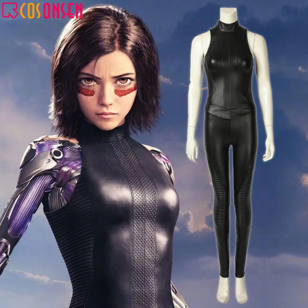 

Alita Battle Angel Alita Cosplay Costume Women Sexy Leather Vest Pants Suit Superhero Cosplay Halloween Outfit COSPLAYONSEN