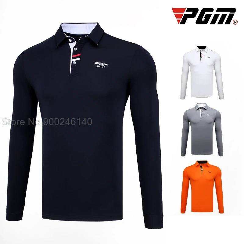 Pgm Men'S Golf Shirts Man Long Sleeves T Shirt Male Outdoor Sports Turn Down Full Sleeve Tshirt Men Winter Warm Soft Jerseys