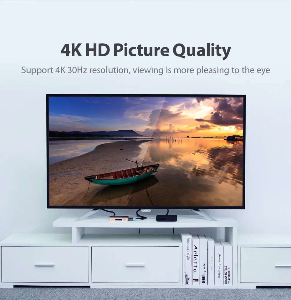 Tions HDMI Splitter 1 In 4 Out HD 4K/30Hz HDMI Schalter HDMI 1,4 1x2 1x4 Adapter Mit Netzteil für Xbox PS4 TV HDMI Switcher – Detail 5