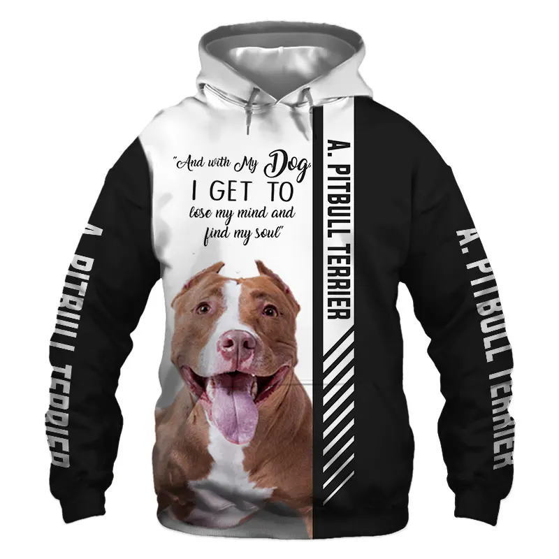 

American Pit Bull Terrier 3D Printed Jacket Men/Women Harajuku Hoodie Unisex Casual Streetwear Sweatshirt Pullover Sudaderas D2