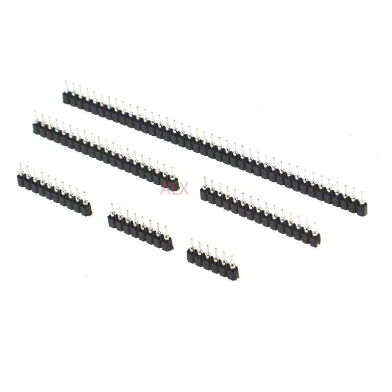 10PCS 2/3/4/5/6/8/10/16/20/40 PIN SINGLE row Straight Round FEMALE HEADER 2.54MM PITCH Strip Connector Socket Pin header