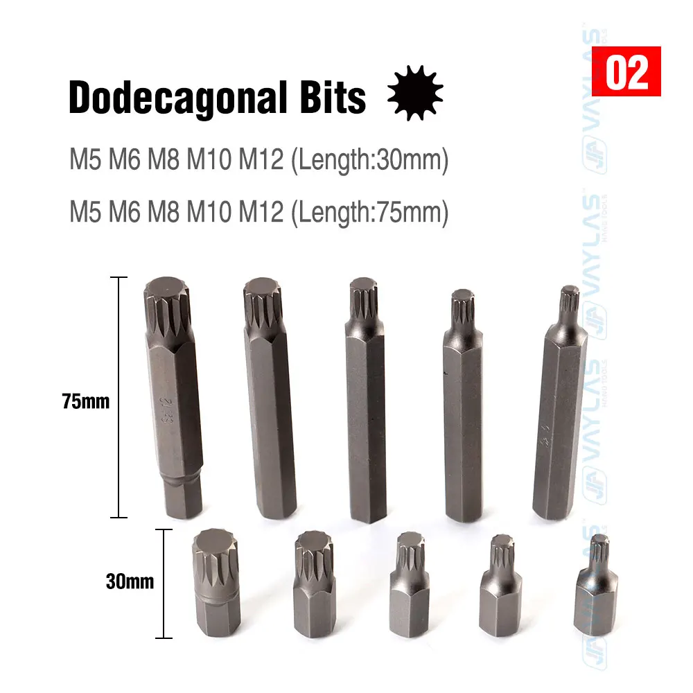 75 sztuk 30 i 75mm wiertło do wkrętarki bity głowica cylindra bity dodecongonalne bity sześciokątne Torx bity Torx bity z środkowymi otworami gniazda