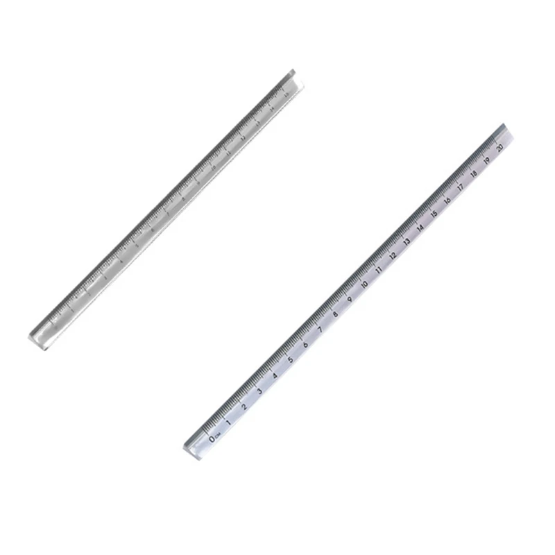 H7jf escala clara régua reta artigos de papelaria medição desenho ferramenta de desenho plástico