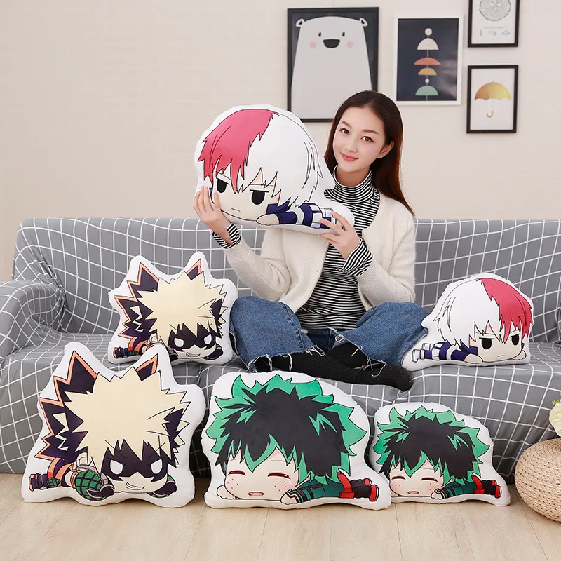 

45CM Plush Boku No Hero Academia Pillow Cartoon Anime Plush Toys Bakugou Katsuki Todoroki Shoto Midoriya Izuku Bolster