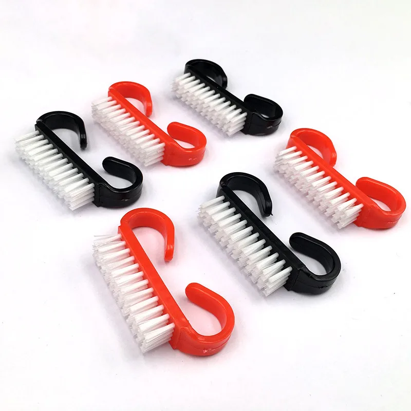 10Pcs Red/Black Dust Cleaning Brush Plastic Handle DIY Manicure Tools Dust Cleaner For Acrylic UV Gel Soft Remove Nail Dust