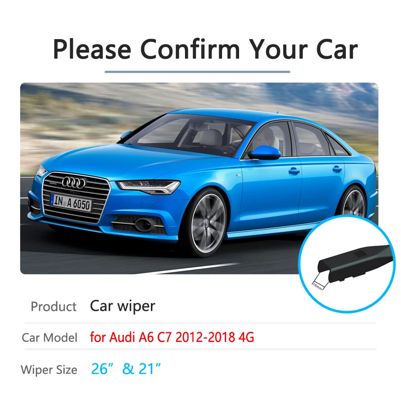 for Audi A6 C7 2012~2018 4G Car Wiper Blades Front Windscreen Windshield Window Wipers 2013 2014 2015 2016 2017 Car Goods