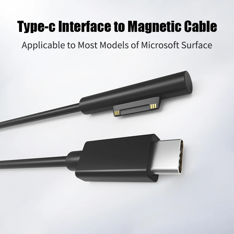 Зарядное устройство с Type-C на Microsoft Surface USB Type-C PD для Microsoft Surface Pro 6/5/4/3 Go Book Tablet, совместимый зарядный кабель PD