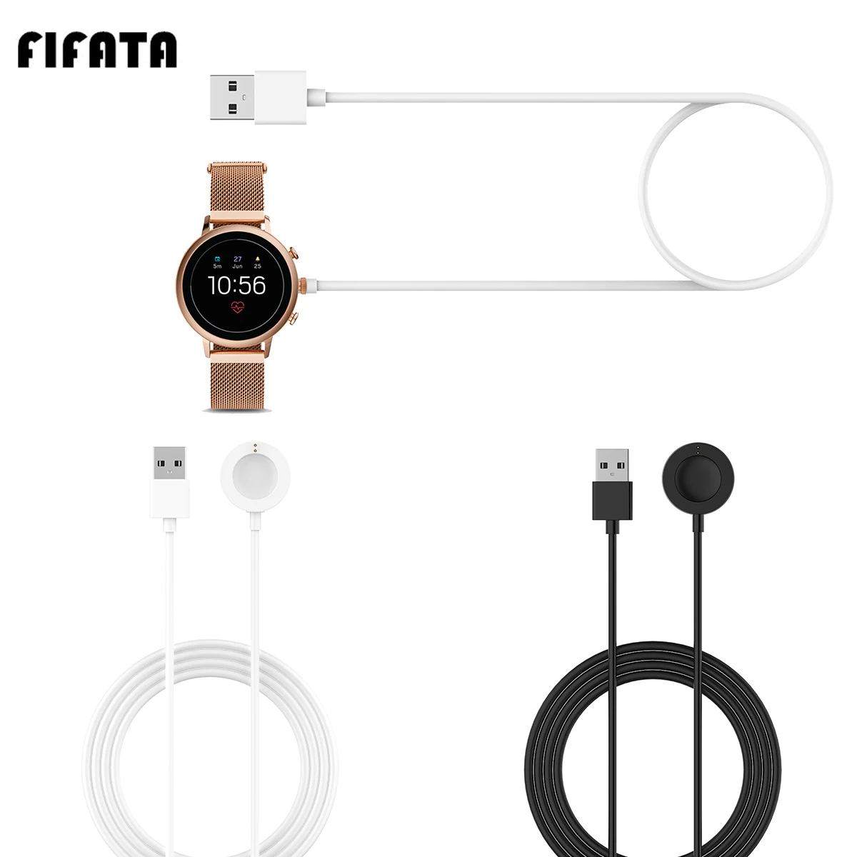 FIFATA 1M Fossil Magnet Charging Base For Fossil Gen 4/Gen 5/Emporio Armani/Skagen flaster 2/Misfit Vapor 2 Smart Watch Charger