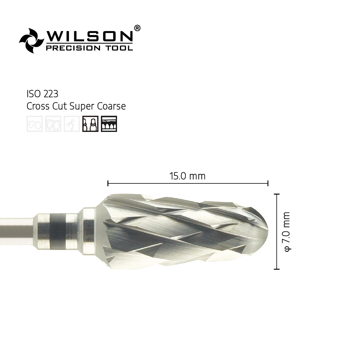 WILSON PRECISION TOOL 5000602-ISO 263 220 070 Tungsten Carbide Burs For Trimming Plaster