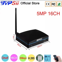 Xmeye Hi3536D H.265 + MAX.256GB SD Card Mobile HDD 5mp 16CH 16 canali Onvif Face Detection Mini WIFI CCTV DVR NVR System