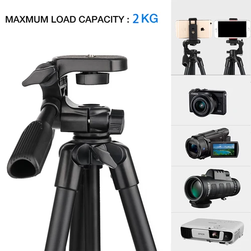 Imagen 2 del producto NA3560 Trípode de teléfono de 140cm soporte de fotografía profesional para cámara de grabación de vídeo para Xiaomi, HUAWEI, iPhone, Gopro con control remoto para selfis Trípode de cámara con soporte para teléfono
