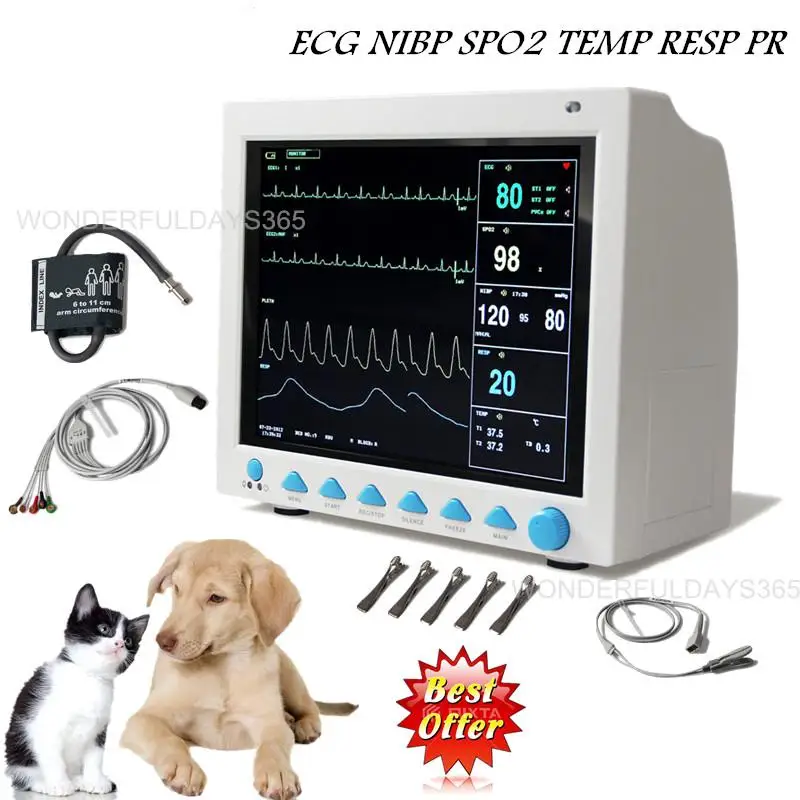 

Veterinary 6 Parameter Patient Monitor CONTEC CMS8000VET ICU CCU Pet 12.1" LCD CE RESP+TEMP+PR+HR+SPO2+ECG