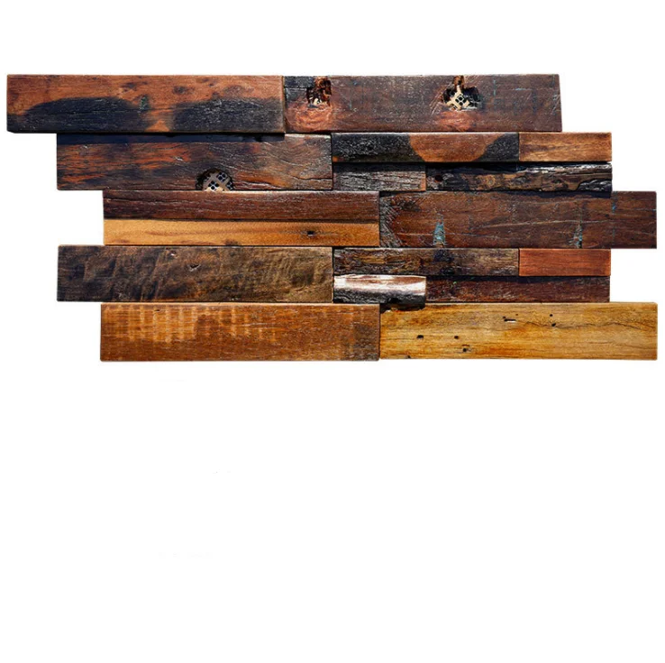 

6 шт. древняя лодка деревянная мозаика Backsplash 3D деревянная панель с узором кухонная настенная плитка DQ074
