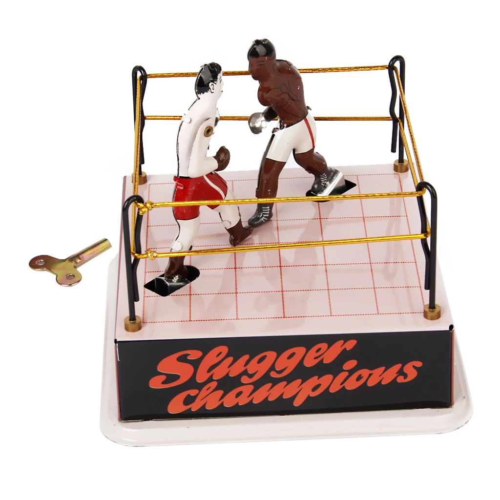 Vintage Style Tin Toy Boxing Ring Wrestling Boxers Retro Style Adult Collectibles Gift