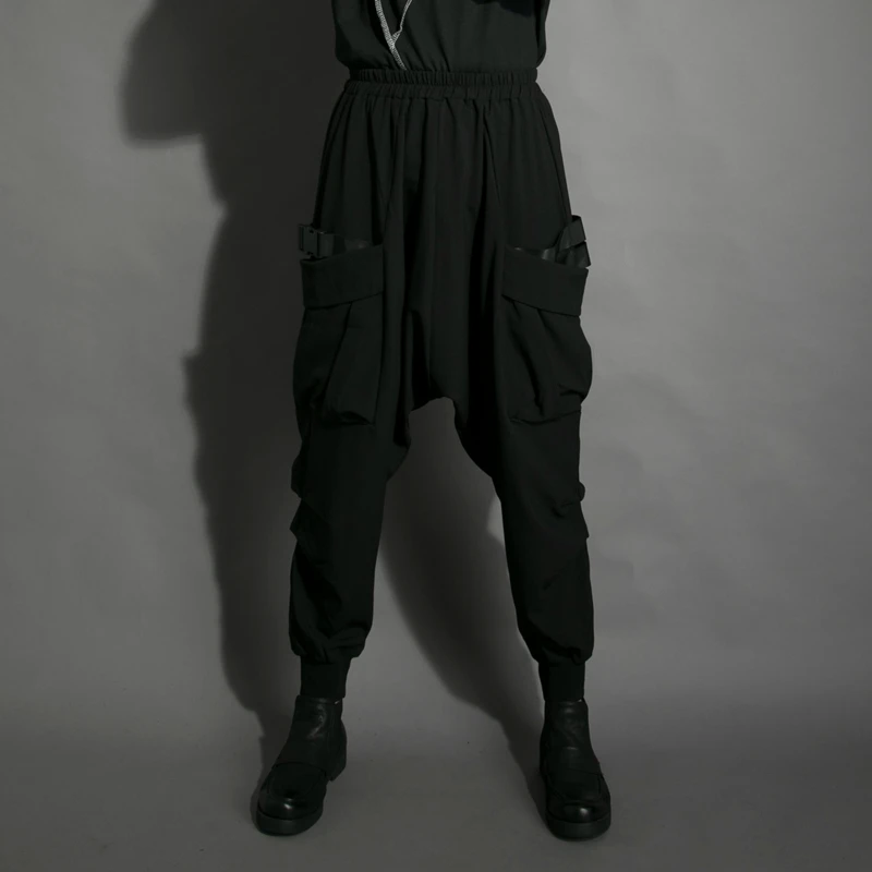 

Men's Personality Hanging Crotch Pants Yamamoto Style Dark Fashion Loose Micro Span Nine Division Of Labor Outfit Harlan Pants