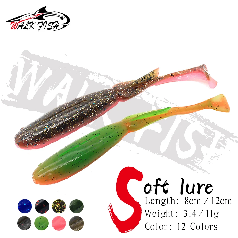 WALK FISH 8cm 12cm Soft Fishing Lures Swimbait Catfish Fishing Tackle Wobblers For Pike And Bass Rubber Bait Softbaits