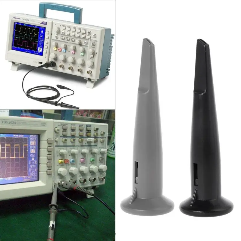 Universale Oscilloscopio Sonda Cappuccio di Protezione Sonda Berretti Nero Grigio con Gancio L69A