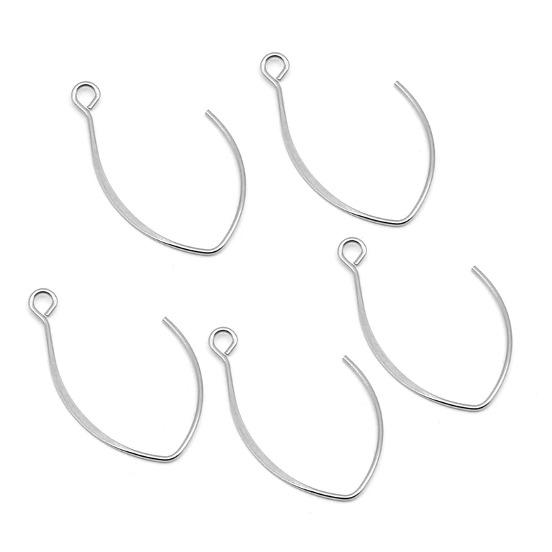 50pcs/lot Stainless Steel France Earring Hooks Kidney Earrings Ear Wires Findings DIY Jewelry Accessories Crafts Wholesale Bulk