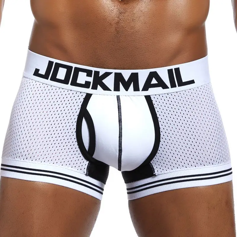 Mens Underwear Men Boxer Mesh U Pouch Sexy Underpants Cueca Boxer Men Cotton Pants men sleep bottoms Gay Male Panties