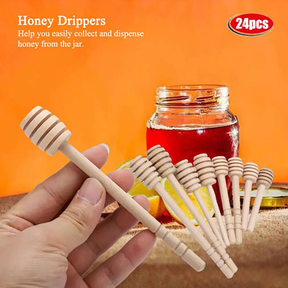Nóng Cao Mới Nhất Chất Lượng Gỗ Mini Mật Ong Gậy Gỗ Dipper Mật Ong Thìa Dính Mật Ong Khuấy Đều Cần Cà Phê Mứt Rượu Vang Đỏ đầm Suông