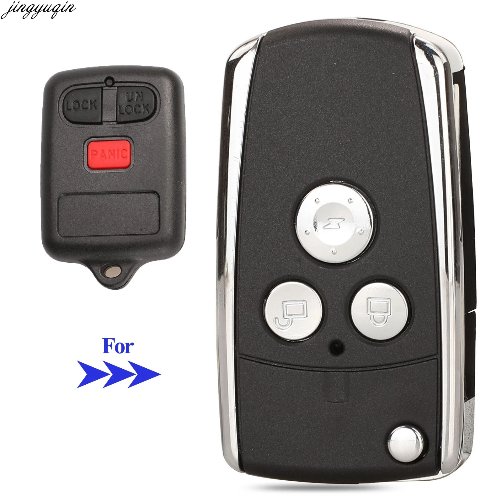 

Jingyuqin Remote Upgrade Car Key Case Shell For BYD F3 F3R 3 Buttons Folding Flip Uncut Auto Key Blank Fob