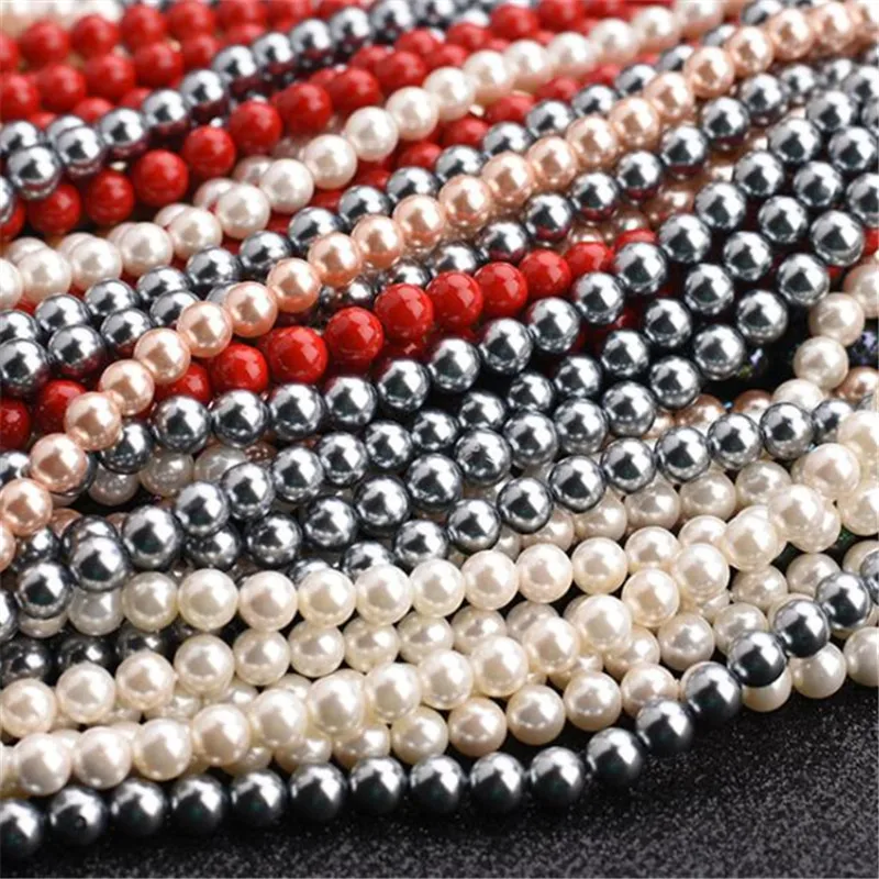 AA+ Natural Sea Shell Pearl Round Beads Real shells For Jewellery Making Necklace Making Diy Bracelet Jewelry 4-12mm 15Inch V1