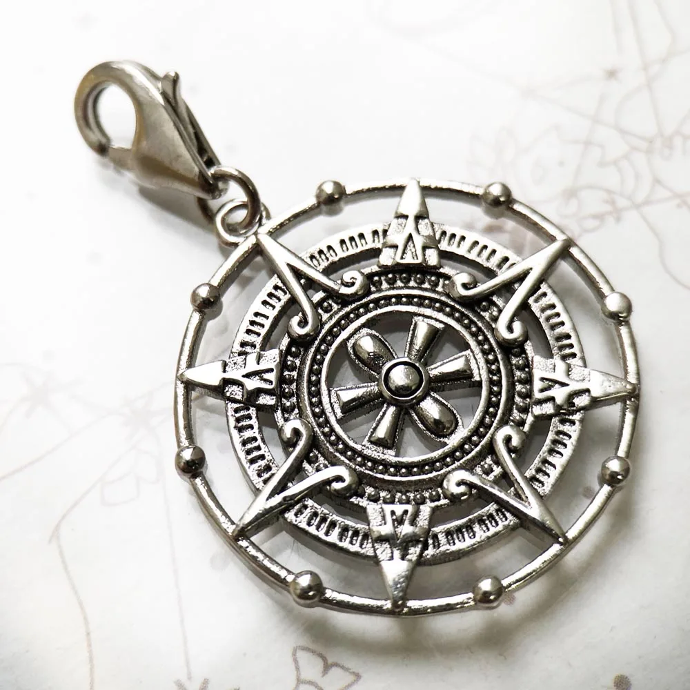 Maya Calendar Dangle Charm Pendants For Women Men Trendy 925 Sterling Silver Jewelry