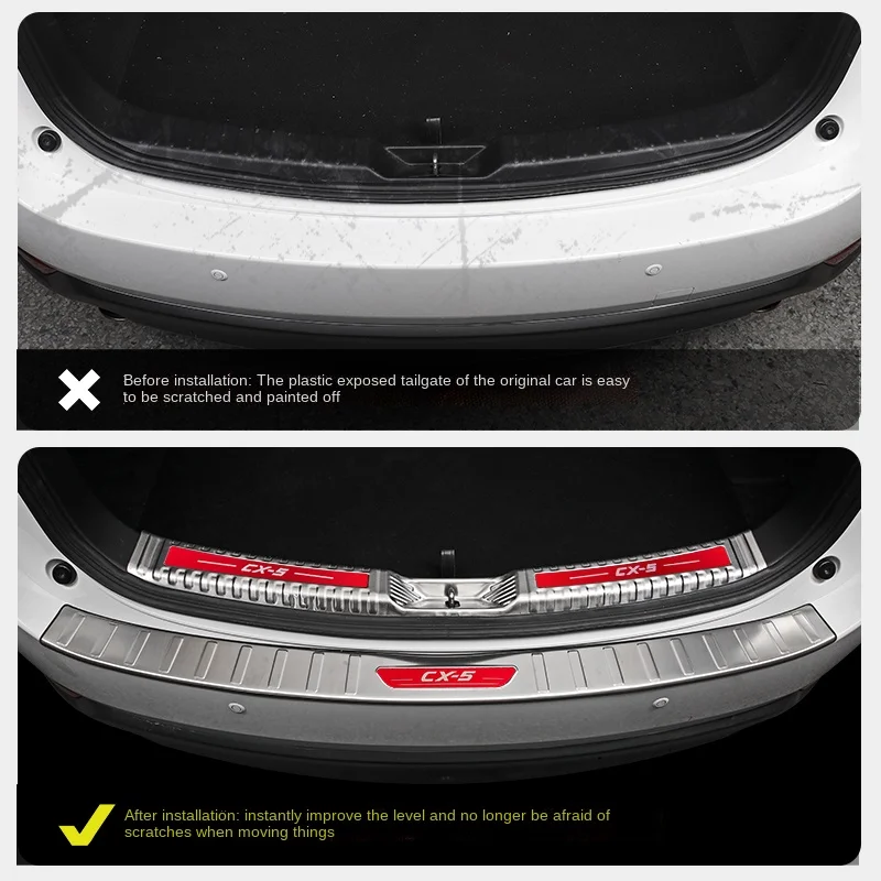 Applicable to 17-21 Mazda CX5 rear guard new cx-5 modified stainless steel trunk guard