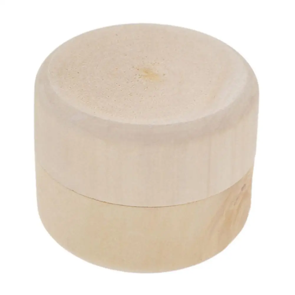 Mini Round Pine Wood Ring Jewelry Trinket Soap Box Storage Container Gift Case Round jewelry Storage Case