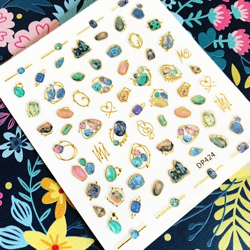 أحدث DP مسمار ملصقا DP-401 ثلاثية الأبعاد مسمار الفن ملصق مسمار مائي ختم تصدير اليابان تصاميم الراين الزينة