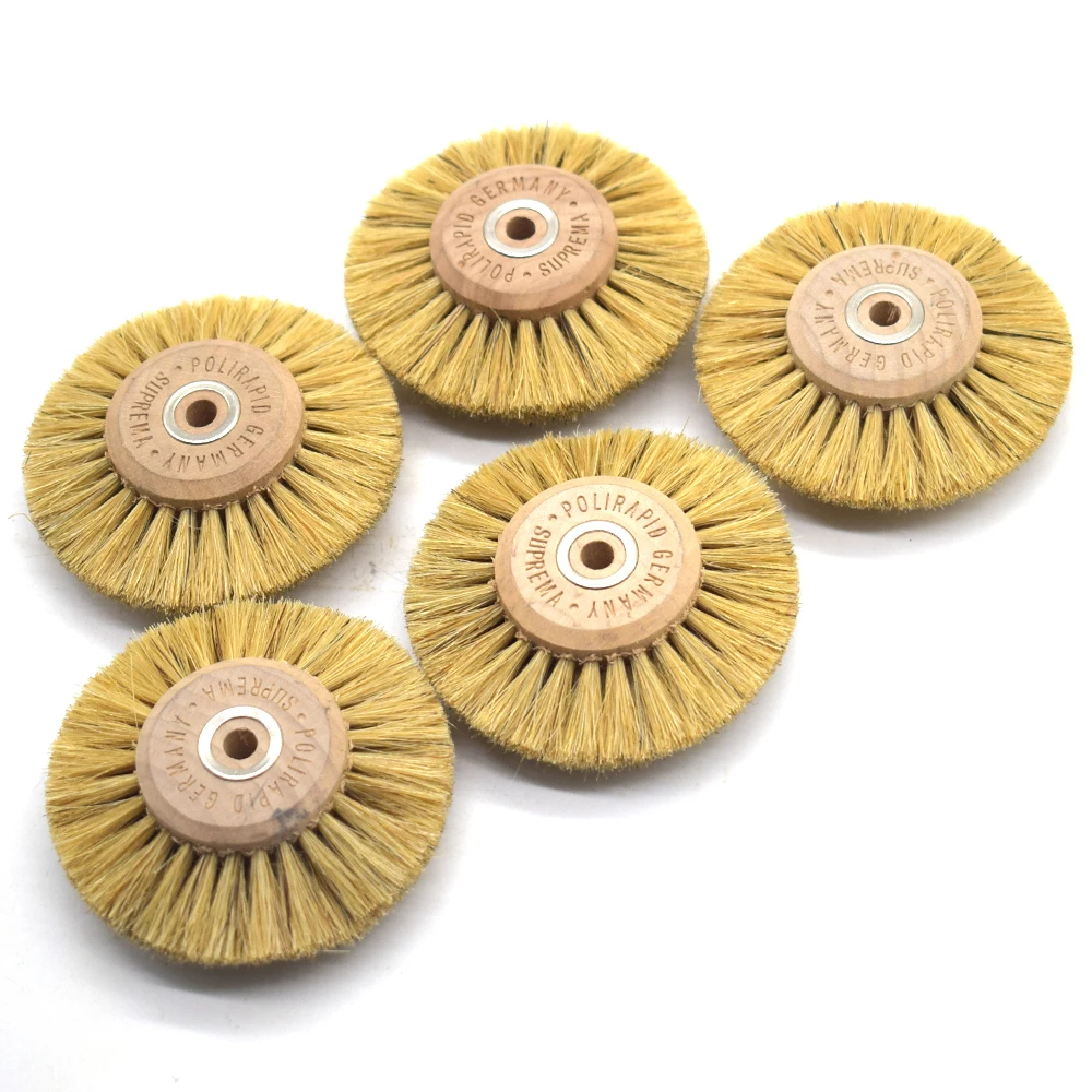 10PCS 78MM 4C Polishing Brushs Bristle Buffing Abrasive Brush with Wood Center Jewelry Tools