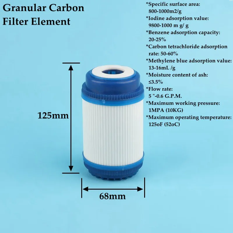 5 Inch Filter Element Reverse Osmosis system Activated Carbon Granular cotton Water Purifier Replacement Filtration Accessories