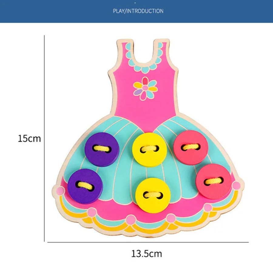 Gỗ Montessori Tự Làm Thủ Công Mặc Khâu Nút Hạt Phối Ren Bảng Đồ Chơi Cho Bé Gái Trẻ Em Đầu Tài Liệu Học Tập