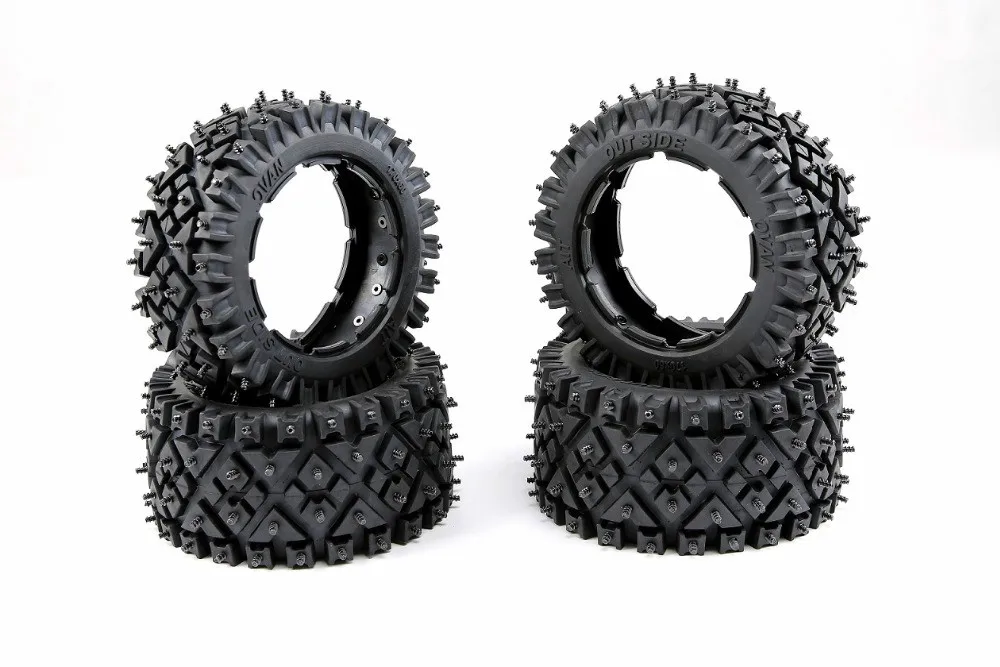 

Front & Rear All Terrain Nail Tire Set for 1/5 Hpi Rovan Km Baja 5b Ss RC CAR Parts