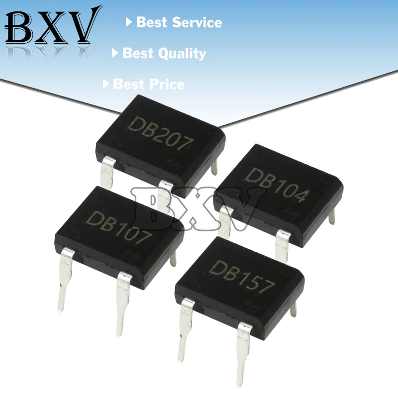 10PCS DB207 DIP-4 Brückengleichrichter 1000V 2A DB104 DB157 DB107 DB207S DB107S DF06S DF06 SOP-4 DIP