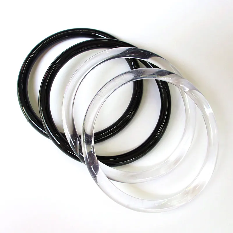 2021 New Transparent Round Plastic Bag Handles Replacement DIY Handbag Purse Making Shopping Tote Bag Parts Accessories