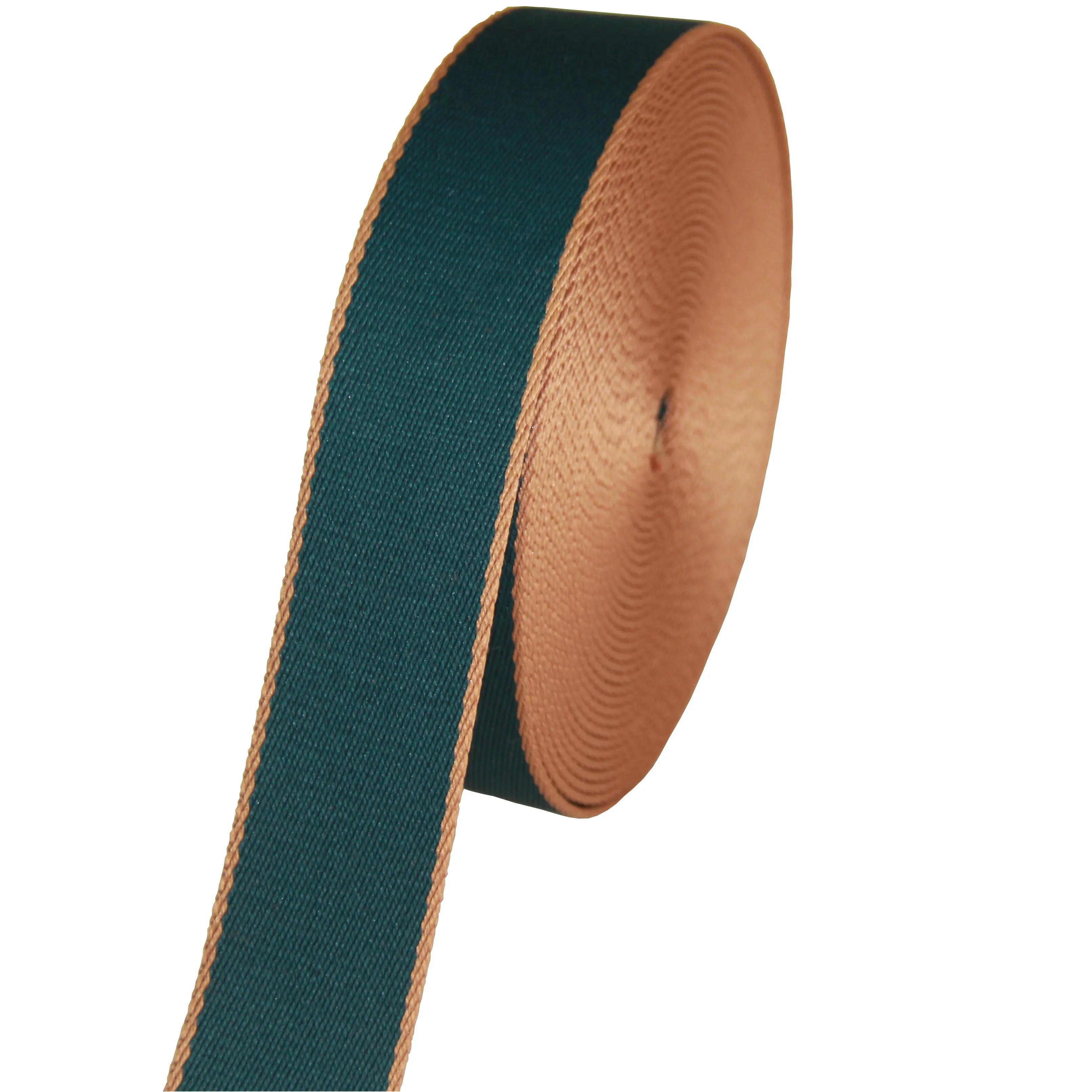 

3.8 cm Wide 1.5" Twill Polyester Webbing Tape For Bag Strap 1.5mm Thickness High Quality Green/Coffee Color