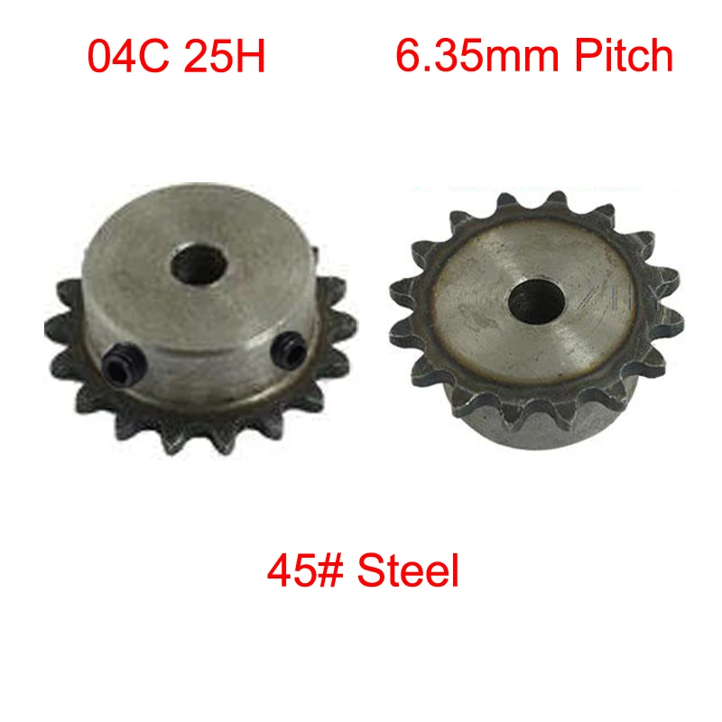 

04C 25H 29 30 Tooth 8mm 10mm 12mm 15mm Pilot Bore 6.35mm Pitch Single Row M5 Screw Hole Simplex Gear Chain Drive Sprocket Wheel