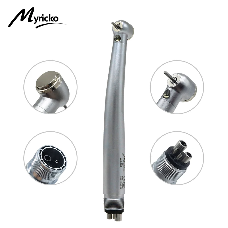 Dental LED High Speed Handpiece 2/4 Hole Standard Head Air Turbine E-Generator Stainless Bearing Dentist Tips Triple Water Spray