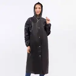 High Quality 1PC 145*68CM EVA Unisex Raincoat Thickened Waterproof Rain Coat Women Men Black Camping Waterproof Rainwear Suit