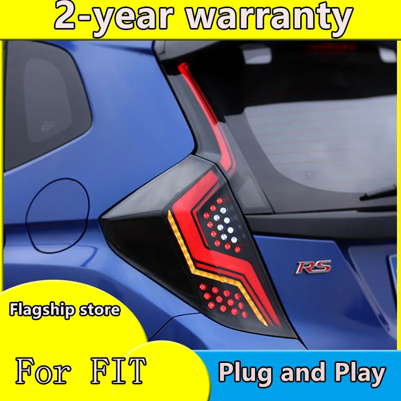 

Car styling Tail Lights For Honda Jazz Fit GK5 2014-2018 Led Tail Lights Rear Fog lamp Rear Lamp DRL+Brake+Park+Signal lights