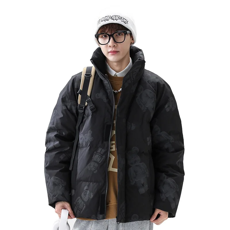 

Winter Warm Men Jacket Coat White Duck Down Parka Thick Puffer Stand Collar High Quality Overcoat Fashion Down Jacket Men's Coat