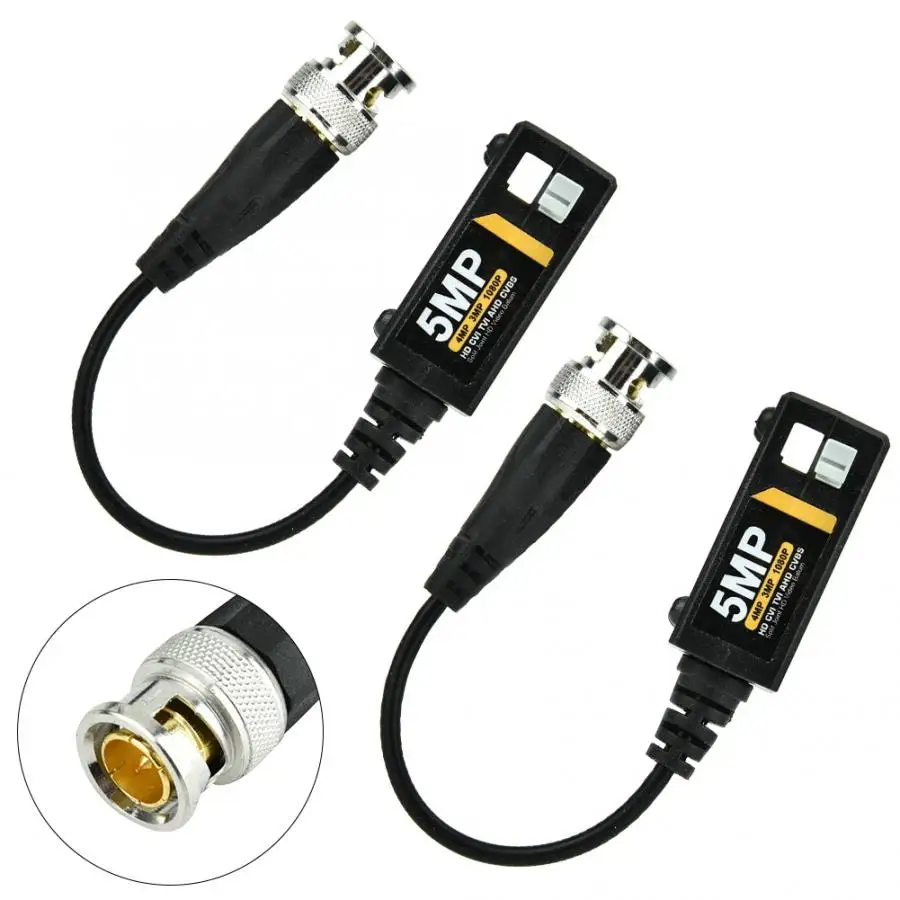 5 Pairs 5MP Passive Video Balun BNC Connector Split Twisted Transmission Signal UTP CAT5/5E Transceiver for AHD Camera