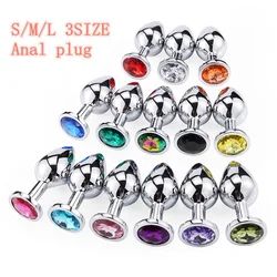 Anal plug butt plug Sex Toys Butt Toys for adults analnach tube Metal MasturbatorAnal Vibrators S/M/L Diamond Sex Shop